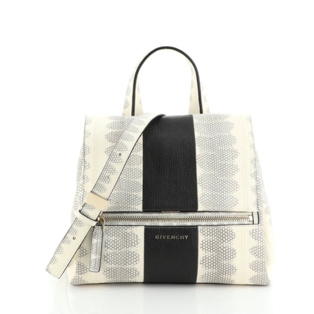 Givenchy Monochrome Snakeskin Patterned Satchel - image 1